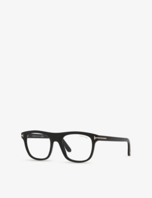 Tom Ford Womens Black Tr001852 Square-frame Acetate Optical Glasses In Black