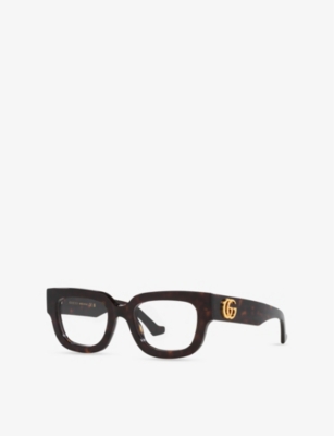 GUCCI: GG1548O Rectangle-Frame Tortoiseshell Acetate Optical Glasses