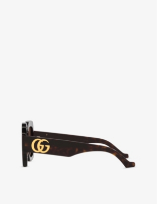 Gucci Womens Gg1547s Square-frame Acetate Sunglasses Brown In Brown