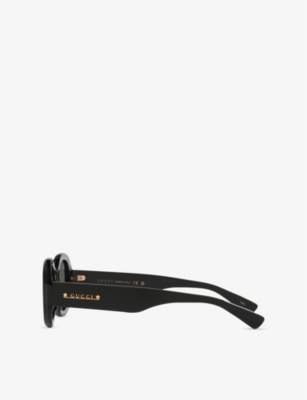 GUCCI: GG1587S Oval-Frame Acetate Sunglasses
