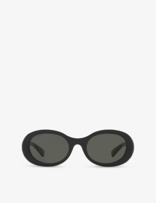 GUCCI: GG1587S Oval-Frame Acetate Sunglasses