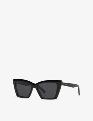 Saint Laurent Womens Black Sl 657 Cat Eye Acetate Sunglasses In Black