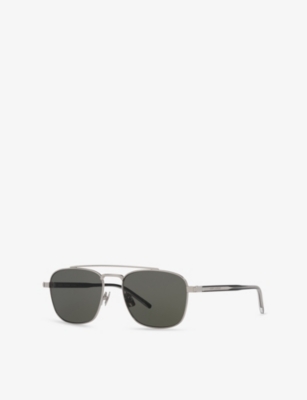 Saint Laurent Womens Silver Sl 665 Aviator Metal Sunglasses In Silver