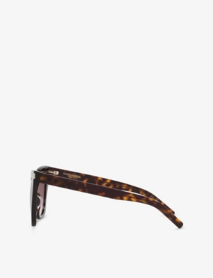 SAINT LAURENT WOMENS BROWN SL 214 KATE CAT-EYE ACETATE SUNGLASSES 