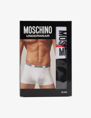 MOSCHINO: Essentials Pack-of-Three Stretch-Cotton Trunks