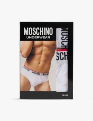 MOSCHINO: Essentials Pack-of-Three Stretch-Cotton briefs