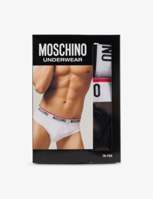 MOSCHINO: Essentials Pack-of-Three Stretch-Cotton briefs