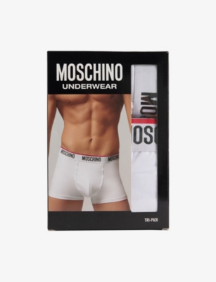 MOSCHINO: Essentials Pack-of-Three Stretch-Cotton Trunks