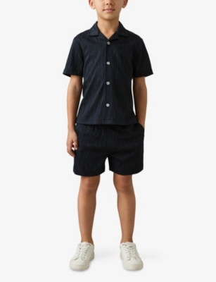 REISS: Alvar Wave-Jacquard-Weave Woven Shorts 3-9 years