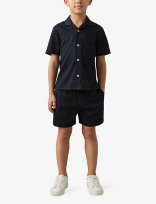 REISS: Alvar  Wave-Jacquard Stretch-Woven Shorts 9-13 Years