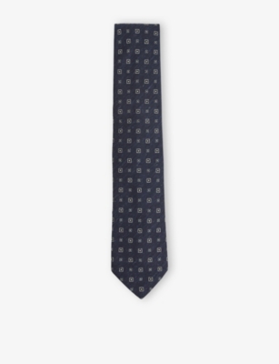 REISS: Anzio Medallion-Print Silk-Blend Tie