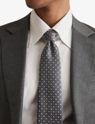 REISS: Pelosa Floral-Print Silk-Blend Tie