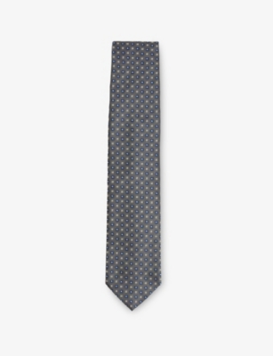 REISS: Pelosa Floral-Print Silk-Blend Tie