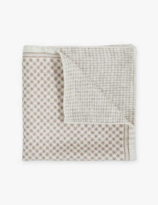 REISS: Giulio Small Medallion-Print Silk Pocket Square