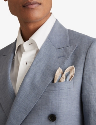 REISS: Giotte Medallion-Print Silk Pocket Square
