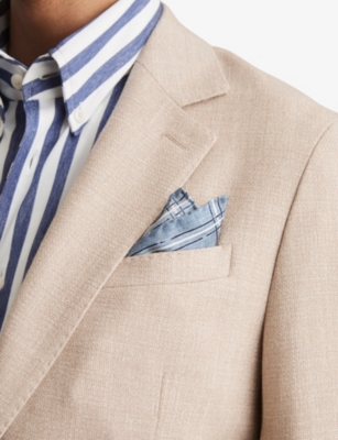 REISS: Enrico Graphic-Print Silk Pocket Square