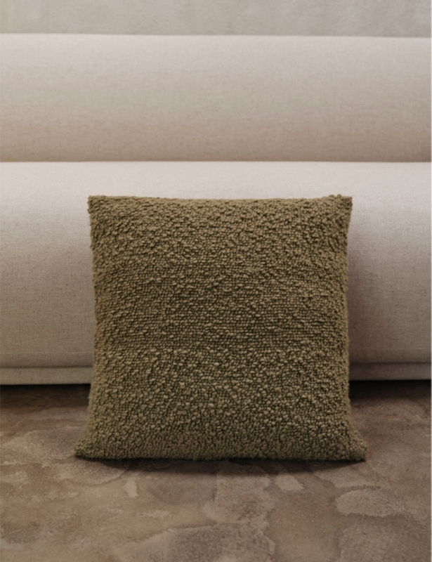 Moor square bouclé wool and cotton cushion 50cm x 50cm