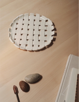 Ferm Living Plait Platter In Off-white