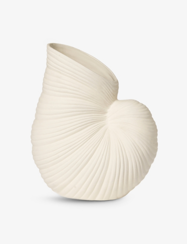 Shell organic-shape stoneware vase 26.5cm