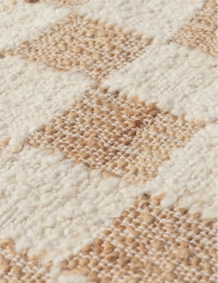 FERM LIVING: Check-pattern wool, cotton and jute rug 200cm x 300cm