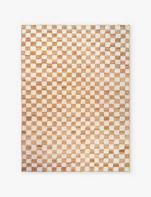 FERM LIVING: Check-pattern wool, cotton and jute rug 200cm x 300cm