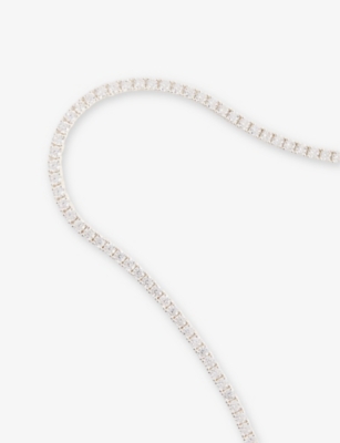 Commonlines Mens Classico Tennis Sterling-silver And Cubic-zirconia Necklace In Silver