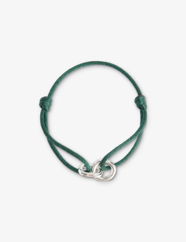 Element 925 Sterling Silver Bracelet and Silk Cord Bracelet