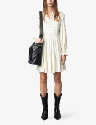 ZADIG&VOLTAIRE: Randy Long-Sleeve Satin Mini Dress