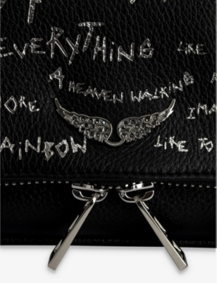 Zadig & Voltaire Womens Rock Nano Leather Clutch Bag Black In Black