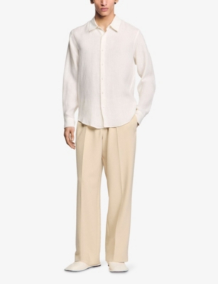 SANDRO: Relaxed-Fit Long-Sleeve Linen Shirt