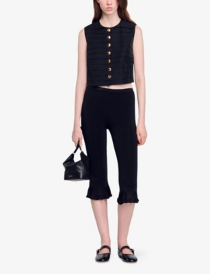 Sandro Eilat Pleated Button-front Top