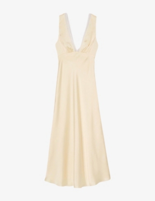 Sandro Satin Effect Maxi Dress