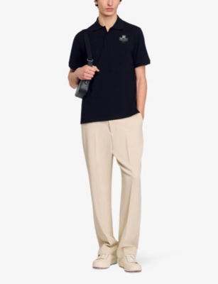 SANDRO: Cross-Patch Cotton Polo Shirt