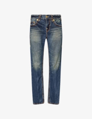 TRUE RELIGION: Rocco Super T Slim-Fit Denim Jeans
