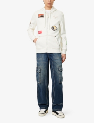 TRUE RELIGION: Big T Cargo Wide-Leg Denim-Blend Jeans