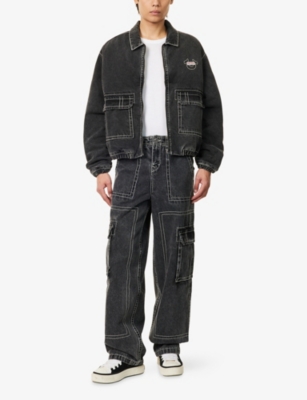 TRUE RELIGION: Big T Cargo Wide-Leg Denim-Blend Jeans