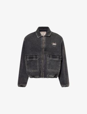 TRUE RELIGION: Big T Two-Buttoned-Pockets Denim-Blend jacket