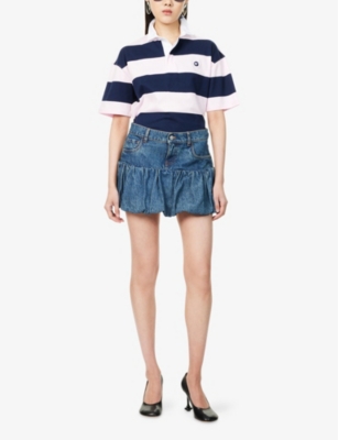 COPERNI: Regular-fit balloon-hem denim mini skirt