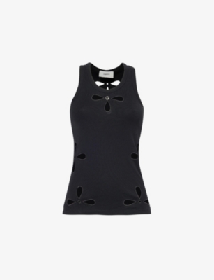COPERNI: Petal-Embroidery Sleeveless Cotton-Jersey Top