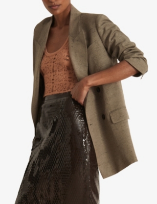 REISS: Reiss x Atelier Adaline Scoop-Neck Ladder-Knit Bodysuit
