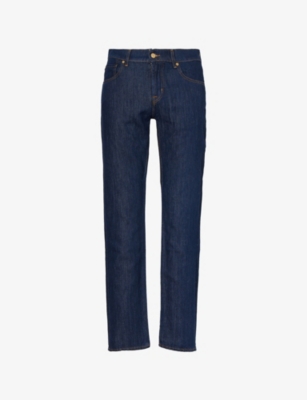 7 FOR ALL MANKIND: The Straight Total Brand-Patch Denim Jeans