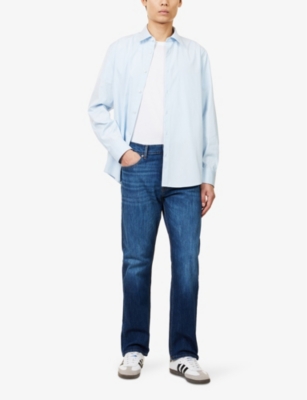 7 FOR ALL MANKIND ENS TRAD BLUE MODERN STRAIGHT-LEG REGULAR-FIT DENIM JEANS 