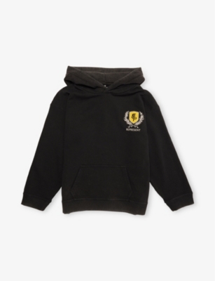 REPRESENT: Crest-Logo Short-Sleeve Cotton Hoody 1-6 years