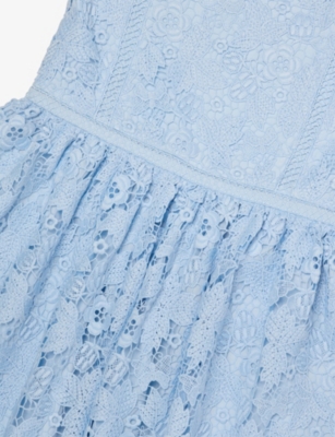SELF-PORTRAIT: Butterfly Bow-Embellished Lace Dress 4-12 years