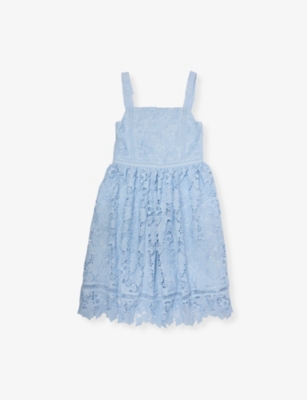 SELF-PORTRAIT: Butterfly Bow-Embellished Lace Dress 4-12 years