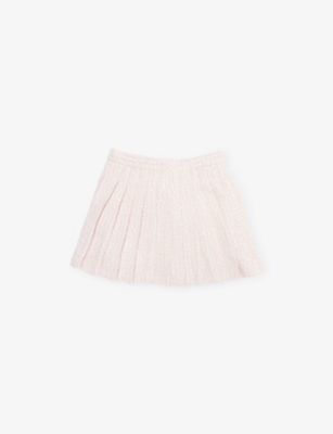 SELF-PORTRAIT: Pleated Bouclé Mini Skirt 4-12 Years