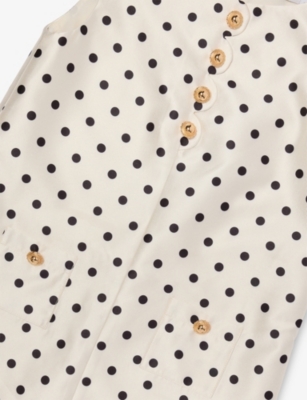 SELF-PORTRAIT: Polka-Dot Printed Woven Dress 3-12 years