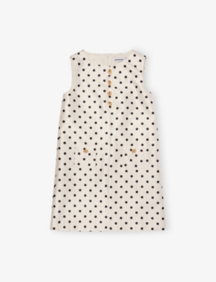 SELF-PORTRAIT: Polka-Dot Printed Woven Dress 3-12 years
