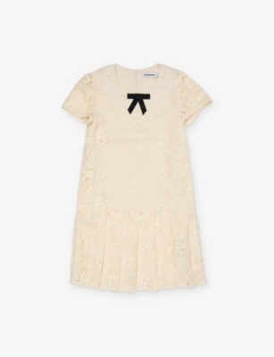 SELF-PORTRAIT: Butterfly Bow-Embellished Lace Dress 3-12 years