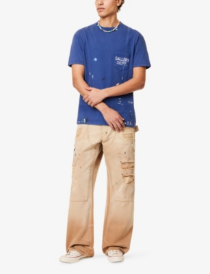 GALLERY DEPT. MENS GALLERY DEPT VINTAGE LOGO PAINTED CREWNECK COTTON-JERSEY T-SHIRT